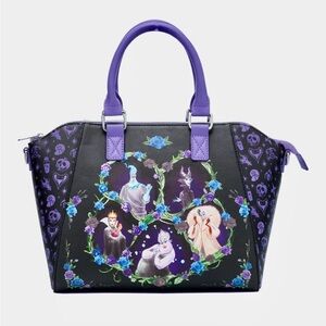 Loungefly Disney Villains Floral
Icons Satchel Bag- NWT